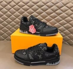 Branded Trainer Sneakers Black Premium