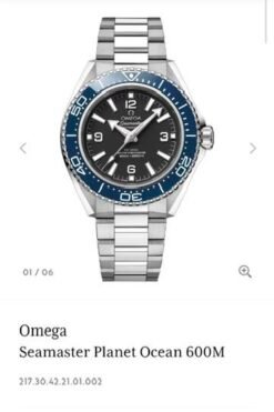 Omega Seamaster Planet Ocean 600m Blue Swiss ETA VS