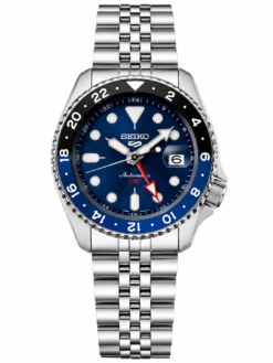 Seiko 5 Sports GMT Jubilee Style Stainless Steel Automatic Mechanical Movement Watch