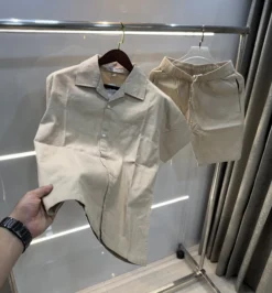 Zara Beige Logo Work Premium Cord Set