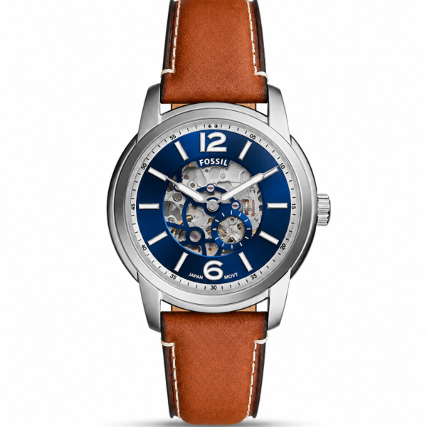 Fossil Heritage Automatic Brown Leather Watch (BLUE) 2025