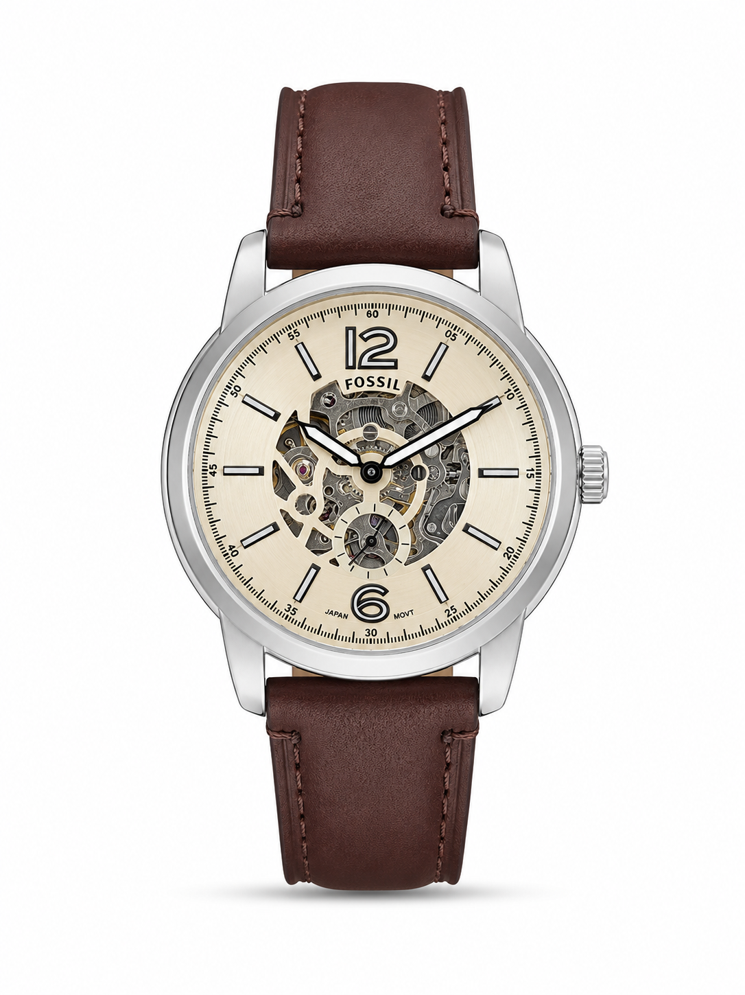 Fossil Heritage Automatic Brown Leather Watch (CREAM WASH) (2025)