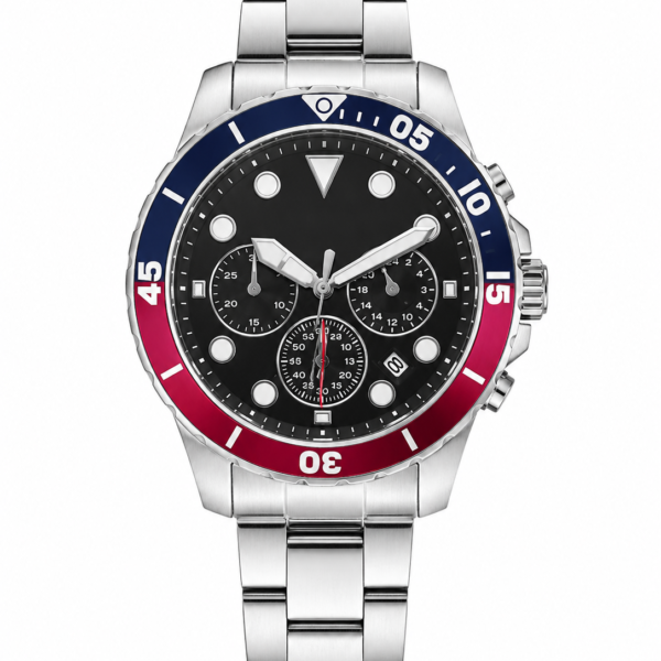 Fossil Fb 03 Silver Red Metal Watch