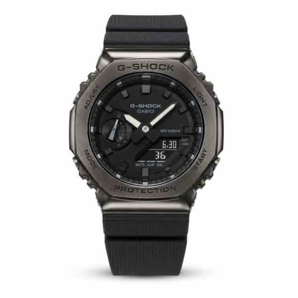 G-shock Gm 2100 Stainless Steel Black Dial Black Strap Watch