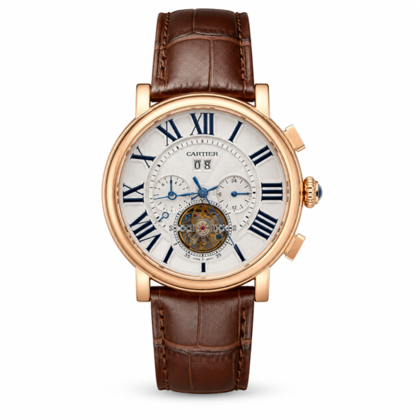 Cartier Leather Brown Automatic Watch Circle Dial B