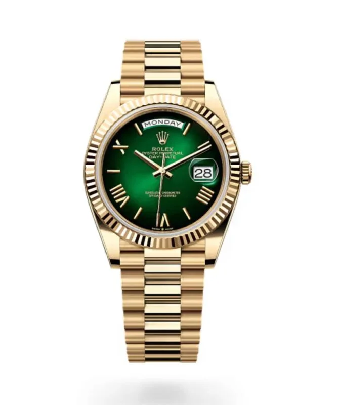Rolex Day Date Oyster Yellow Gold Stainless Steel Wrist Watch